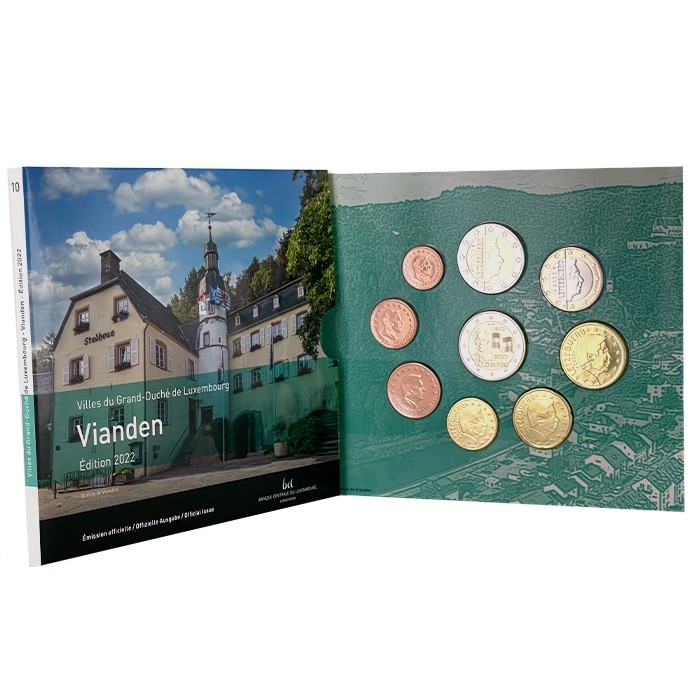 Luxembourg Coffret BU Euro 2022 - Vianden - Type 1 - 50 ans du Drapeau du Luxemb