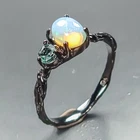 Women jewelry ring Natural Opal Ring 925 Sterling Silver Size 6.5 /R472005