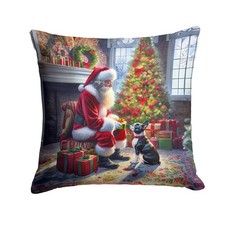 Boston Terrier Moments With Santa Claus Throw Pillow