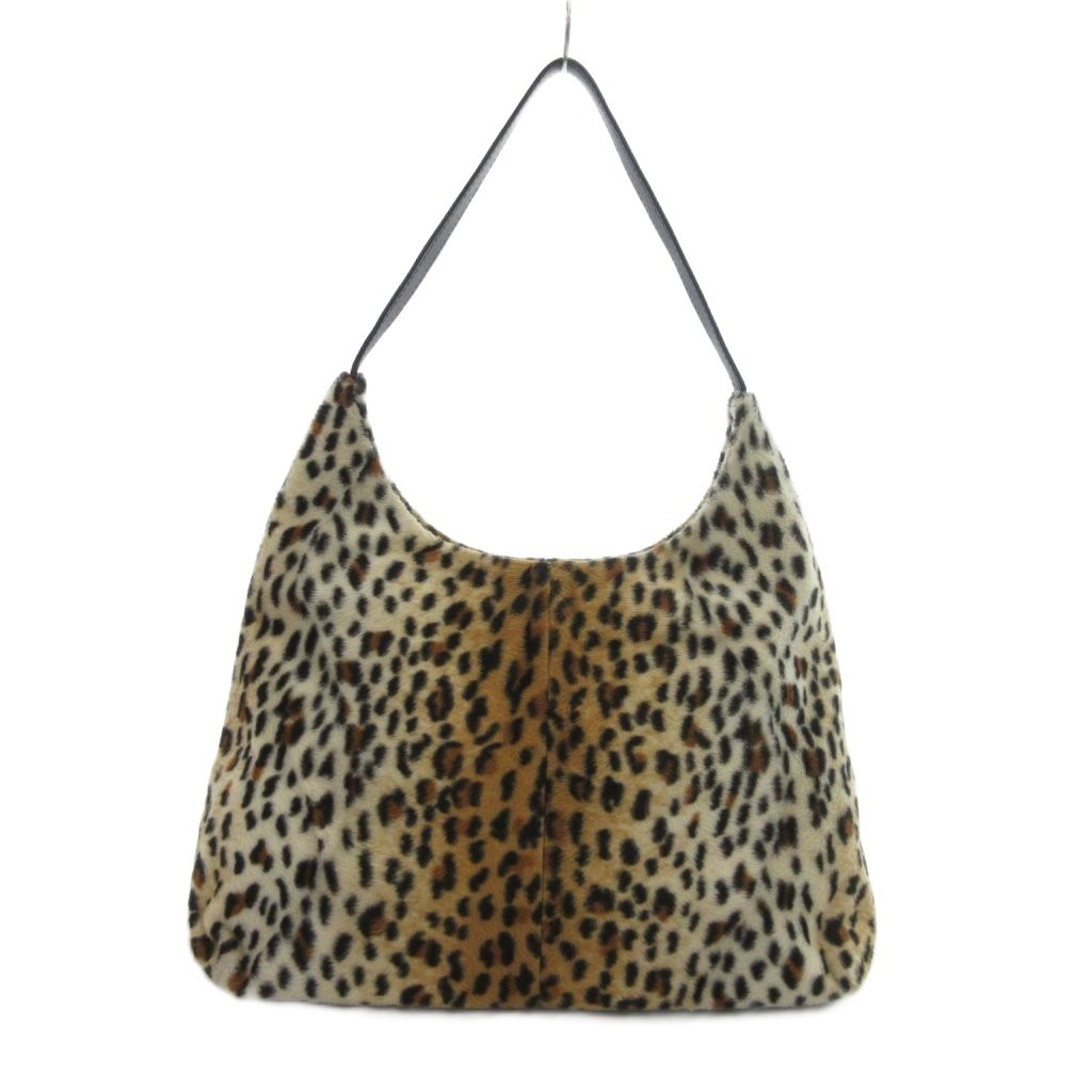 OSAM Handbag Shoulder Leopard Pattern Brushed Bei… - image 2