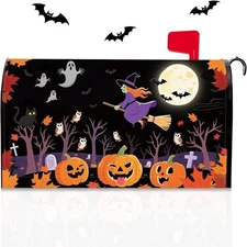 Halloween Pumpkin Mailbox Covers Magnetic Standard Size 21"x18" Happy Halloween 
