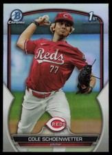 2023 BOWMAN DRAFT CHROME REFRACTORS COLE SCHOENWETTER RC CINCINNATI REDS