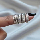 12 Set OF Stacking Silver Ring, 925 Sterling Silver, Dainty Silver Ring, - USA