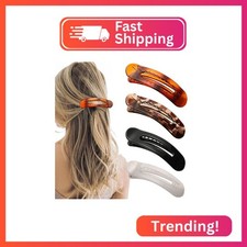 4 PCS Flat Claw Clips, Large Lay Flat Hair Clips for Women Girls, Strong Hold No