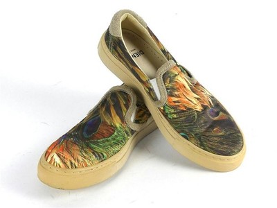 DIEMME Damen Schuhe Slipper Gr. 37 bunt Pfauenfeder Leder/Textil (W)