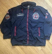 VTG Negro League Baseball Jacket Mens XL NLBM With Patches Zip Windbreaker!