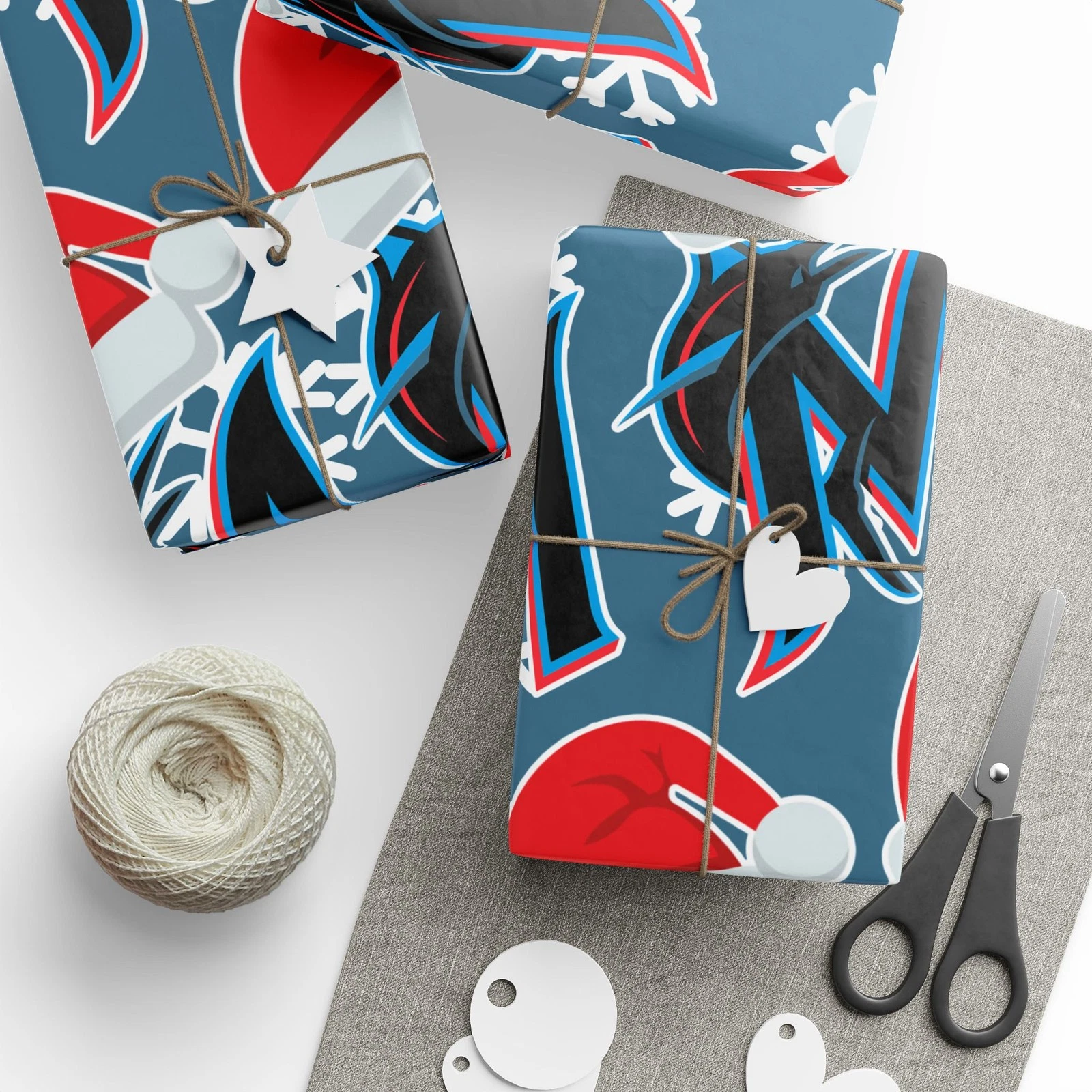 Miami Marlins Wrapping Papers, Christmas Gift Wrap, Baseball Team Holiday