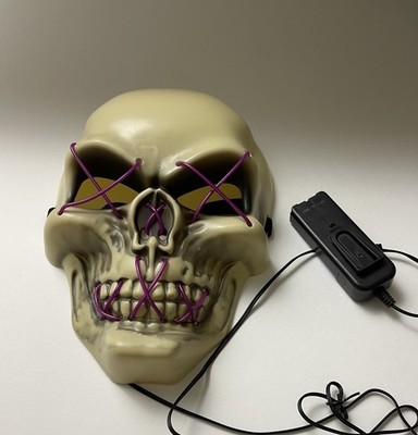 Light Up HALLOWEEN Battery Powered Mask Multi Modes Flashes Skeleton Spooky Face