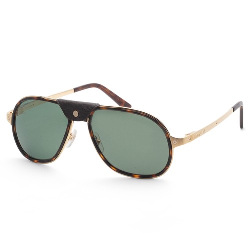 Cartier Unisex Santos de Cartier 57mm Havana Gold Polar Sunglasses CT0241S-002