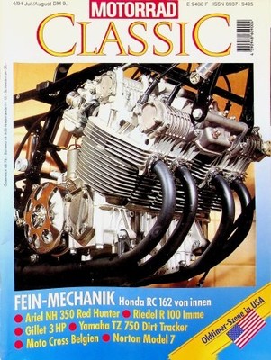1) Motorrad Classic 04/1994 - Honda RC 162 Rennmotor  - Ariel NH 350 in einer s