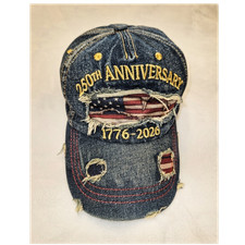 250th Anniversary 1776-2026 USA Flag Distressed Adjustable Patriotic Cap