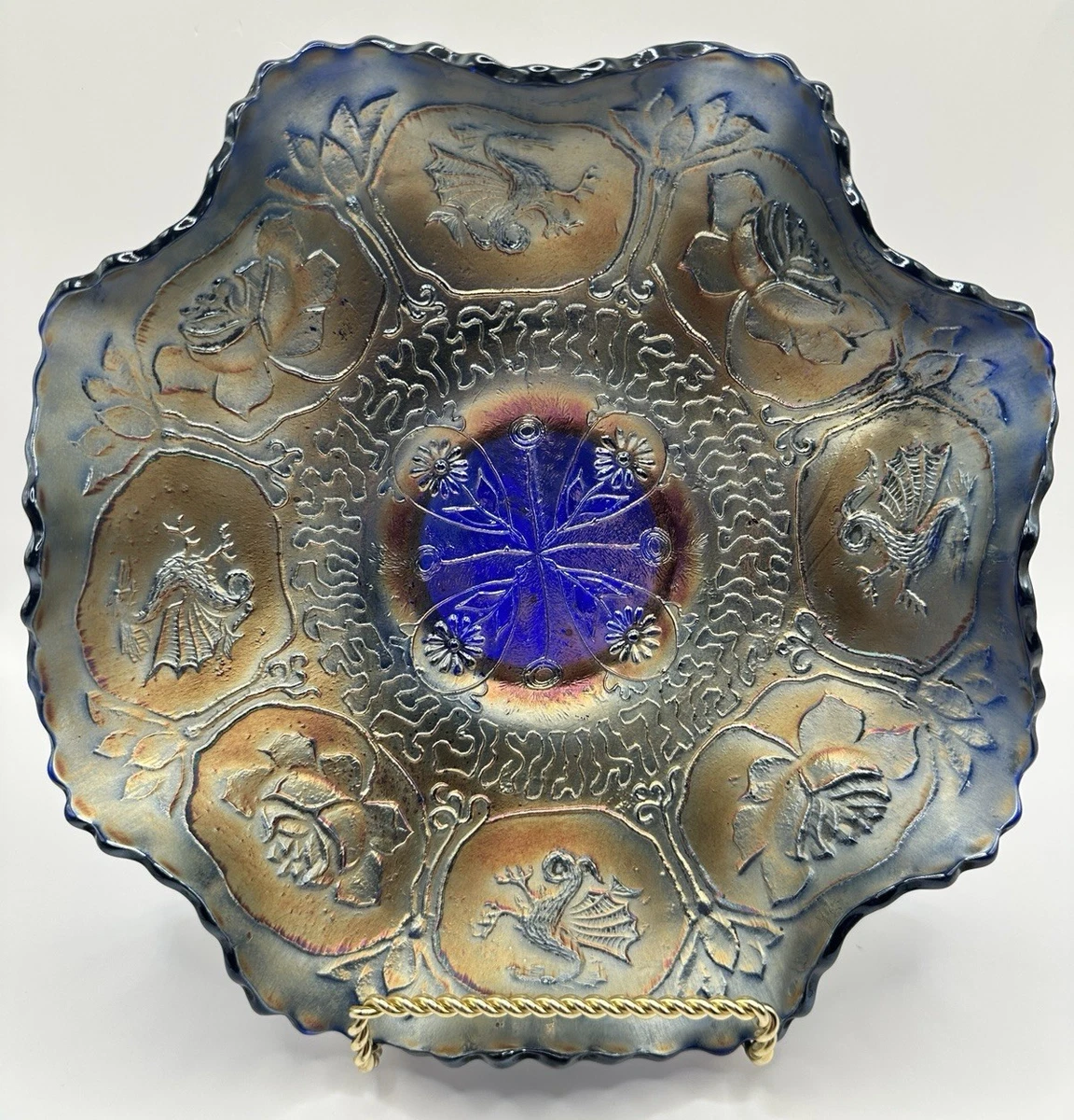 fenton blue carnival glass products for sale | eBay