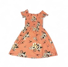 Rue21 Floral Orange Mini Dress Size M Women's Beach Vacay Summer Sundress Cute