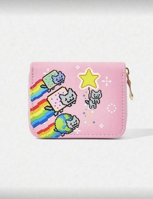 Nyan Cat Officially Licensed Rainbow Cat Zip Wallet Kawaii Cute y2k-LIGHT PINK