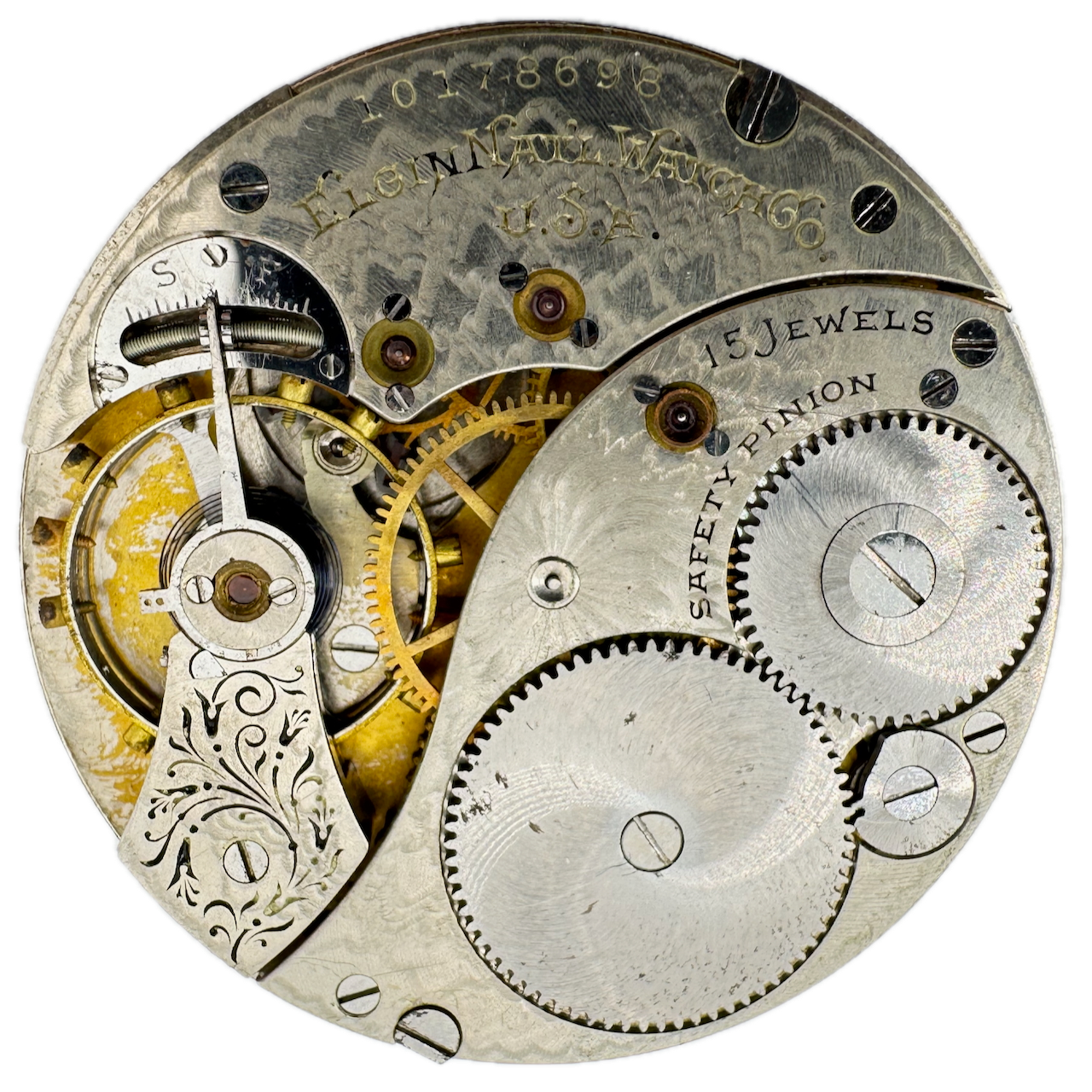 Antique 1904 Elgin 15 Jewel 12s Hunter Pocket Watch Movement 259 USA