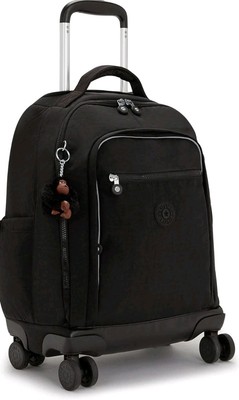Kipling Zea Large 8 Wheeled Backpack True Black Noir Trolley Cabin Case UVP205 