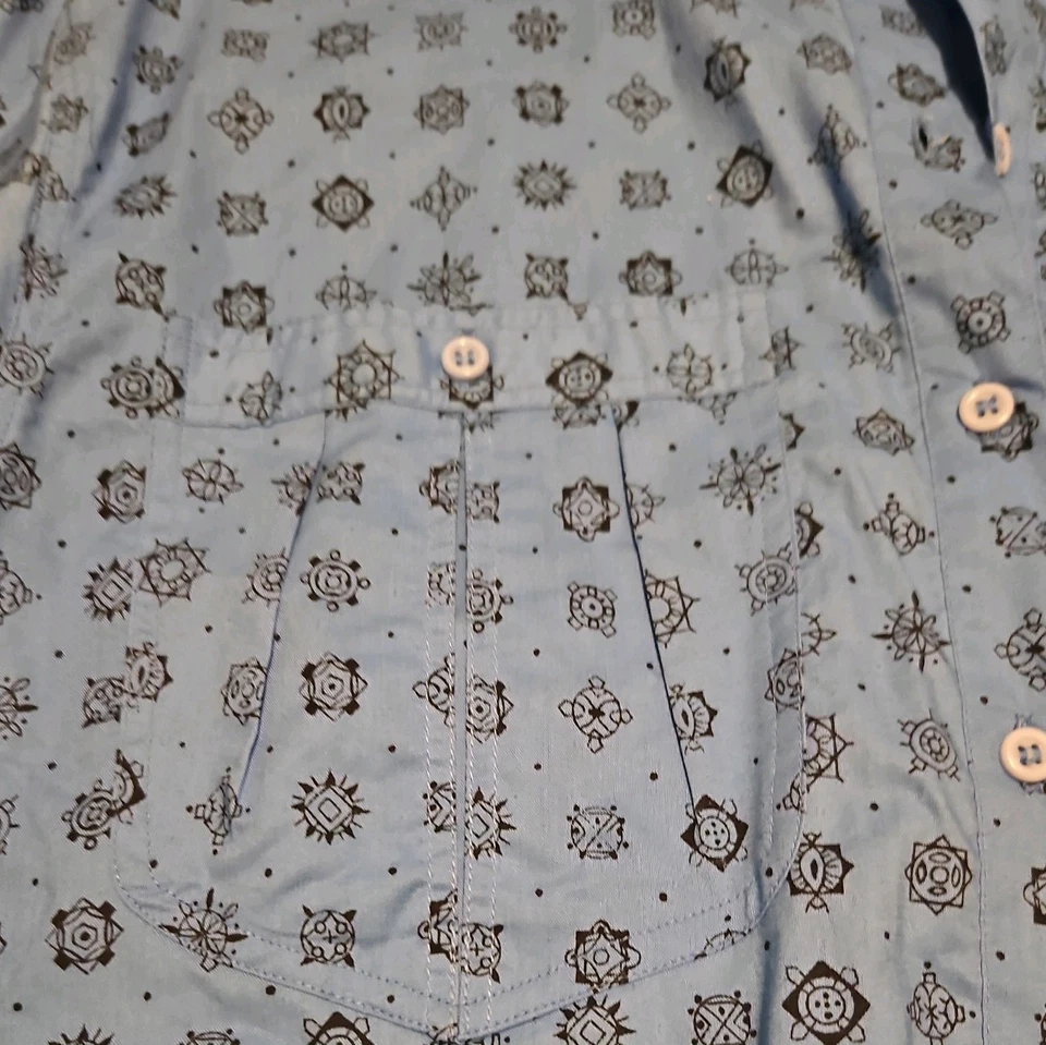 RARA Camisa De Colección Gitano Años 90 Unisex Azul Abotonada con Bolsillos y Etiquetas! Retro  Foto 3 de 4