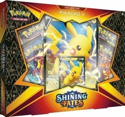 Pokemon Shining Fates Pikachu V Box Set - 4 Booster Packs