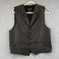 Scully Vest Men s Size Small Brown Paisley Western Style Waistcoat Adjustable