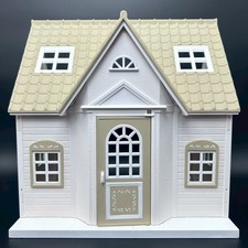Sylvanian Families Custom Hand Painted House Dollhouse Greige White OOAK