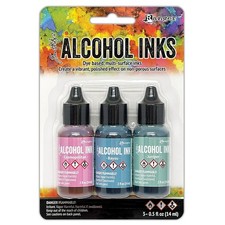 Tim Holtz Alcohol Ink .5oz 3/Pkg-Getaway-Cosmopolitan/Bayou/Juniper