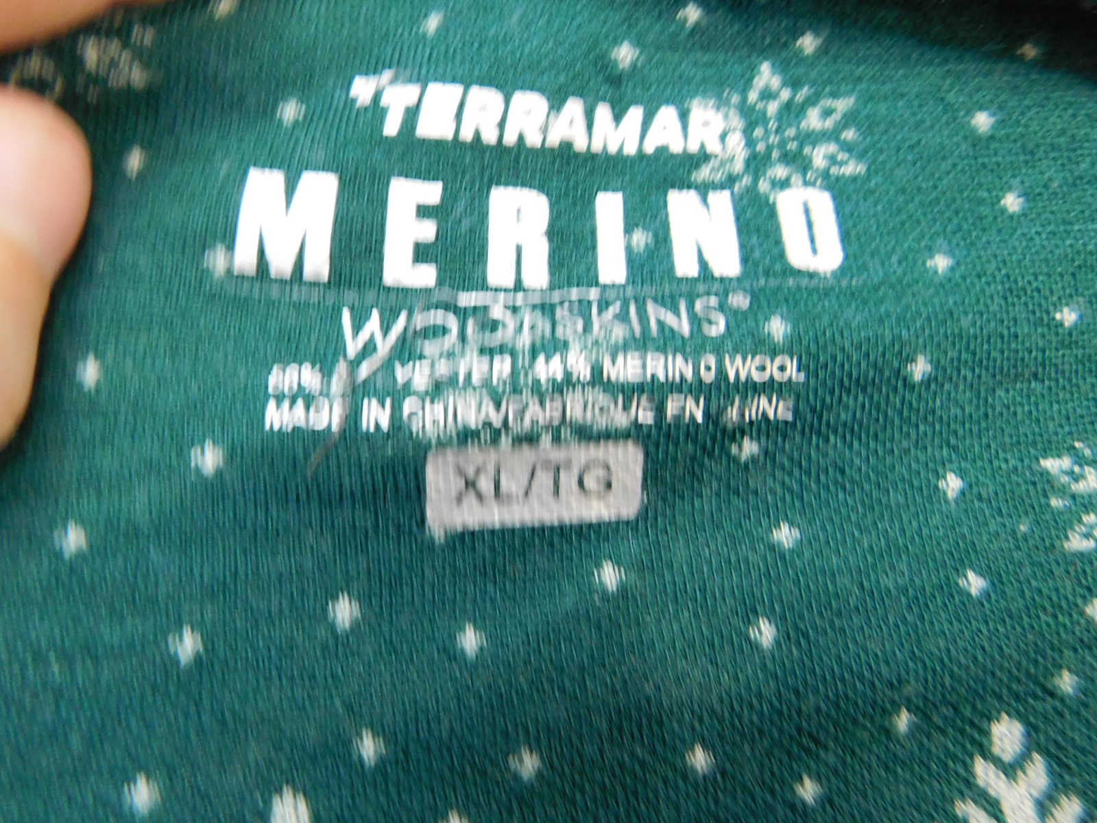 Terramar Merino Woolskins Base Layer Set Mens XL Green Snowflake Thermal