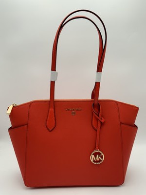Michael Kors Women's Marilyn Mdm Saffiano Leather Tote Bag Optic Orange OS