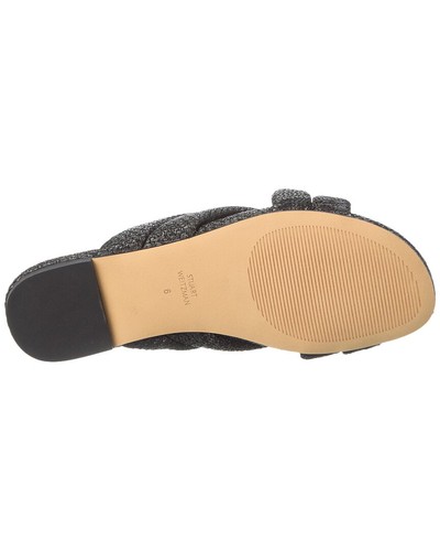 Stuart Weitzman Crossover Raffia Slide Women's Black 7 - Picture 4 of 5