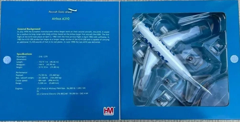 Hobby Master HL6002 Pan Am Airbus A310-300 N818PA 1:200 White Diecast Model - Image 3 of 4