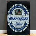 Tin Metal Signs Vintage "Weihenstephaner" German Beer Brand Logo Metal Signs