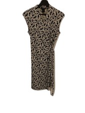 BCBGMaxAzria M All Over Print Wrap Sleeveless Dress Flattering Boho Casual