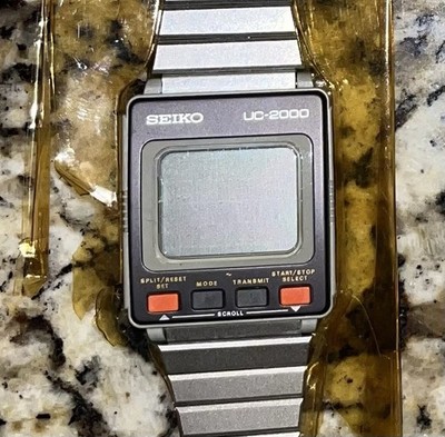 時計 SEIKO UC-2000 UW01-0100 Seiko UC-2000 Vintage 1984 Computer Smart Watch Dot Matrix LCD
