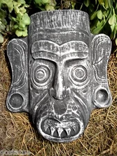 Tiki face mold plastic concrete plaster mould tropical 13" x 11" x  up to 3" 