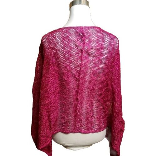 Catherine's Shrug Open Knit Shirt Blouse Women's Size 0X Hot Pink NWT - Picture 3 of 9