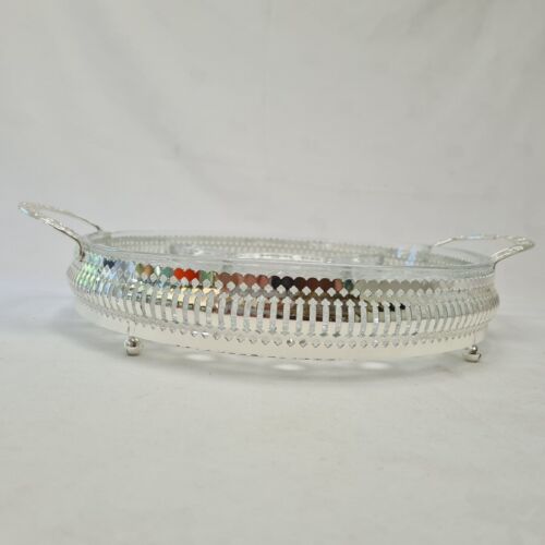 Crystal Sectional Dish on a Silver Plated Stand, Vtg Cut Glass Hors-d'ouvre - Picture 6 of 10