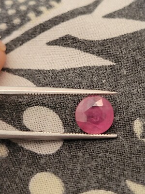 1.53 Ct 100% Natural Red-Pink Ruby Mozambique Heated Round Shape Loose Gemstone