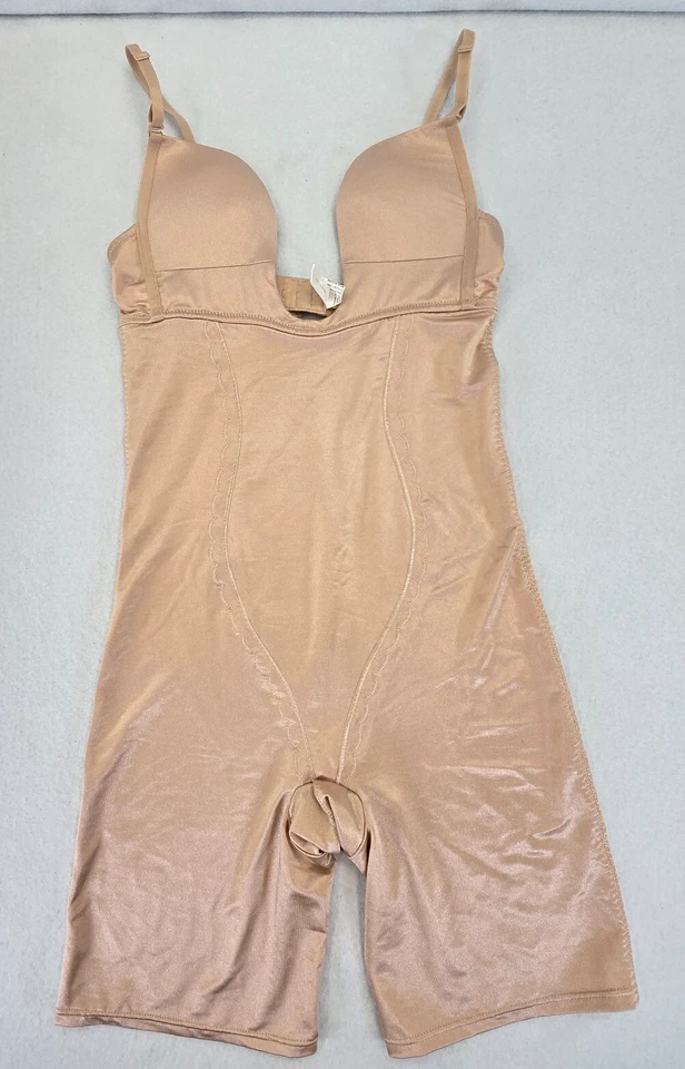 Fashion Forms Body Shapewear Wms 36C Slimming Compression Low Cleavage Beige - Image 2 of 4