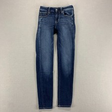 American Eagle Jeans Womens 00 Blue Skinny Super Super Stretch Low Rise 23x28