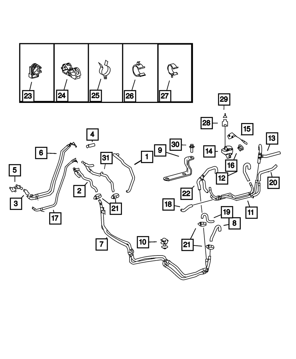 Genuine Mopar Heater Return Hose 68012734AA eBay