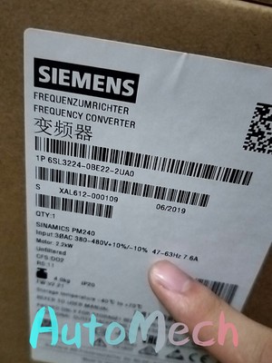 6SL3224-0BE22-2UA0  New Siemens G120 Power Module PM240 6SL3224-0BE22-2UA0