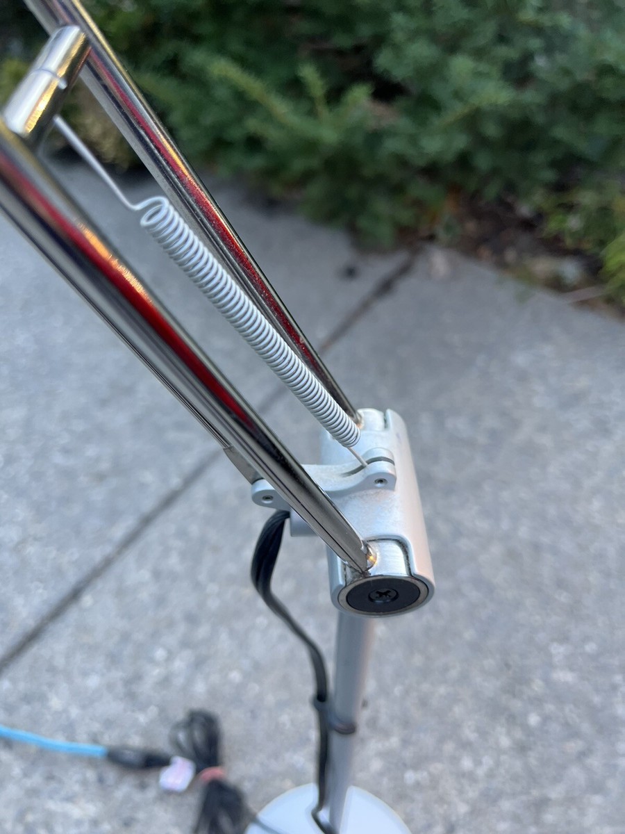 IKEA Antifoni Silver Floor Lamp Adjustable Arm Head Metal Light