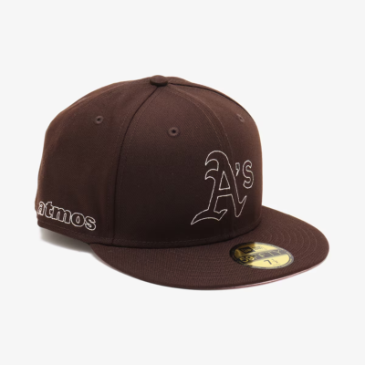 NEW ERA ATMOS 59FIFTY Oakland Athletics PINK UNDERVISOR BURNT WOOD