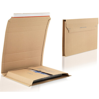 WPTrading - 100 Stück Buchverpackung DIN A3 455x320x55mm (selbstklebend)