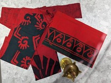 Authentische srilankische Batik handgefertigt traditionelles Design rot (SL 16 UK - L)