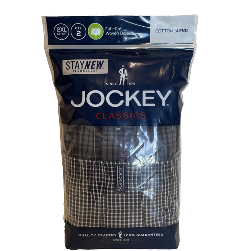 Jockey Everyday Woven – Boxer Uomo In Cotone 100%, Bianco, Taglia L, Con Chiusura A Bottoni E Fessure Laterali