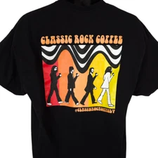Classic Rock Coffee T Shirt Mens Size XL Black Las Vegas The Beatles