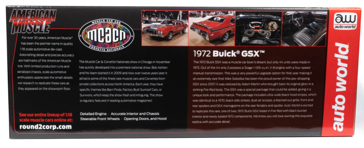 1972 Buick GSX en rouge feu - Classe de 1972 - MCACN - Auto