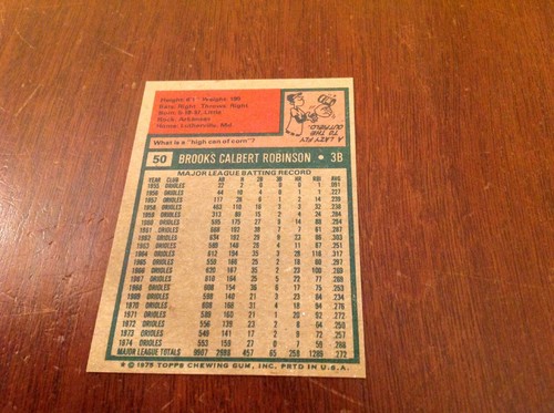 1975 Topps #50 Brooks Robinson (EXMT) - Picture 2 of 2