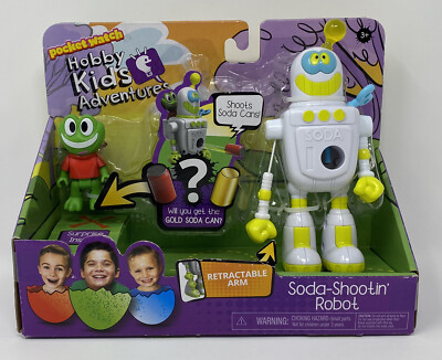 NEW Hobby Kids Action Figures Soda Shootin Robot Pocket Watch Adventures NIB
