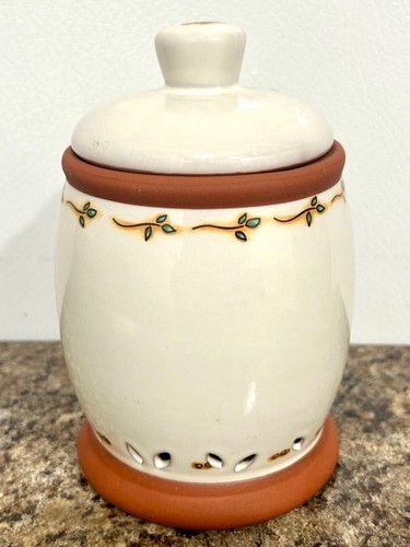 Garlic Jar with Vents And Lid Stoneware by Jocha Tall Kitchen Counter Storage - Picture 4 of 7